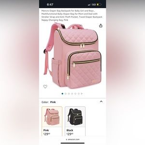 Brand new with box mancro pink diaper bag